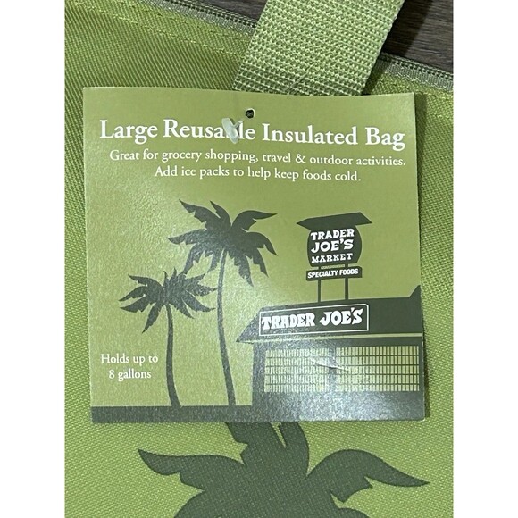 Trader Joe's Large Insulated Tote Olive Green 8 Gallon Reusable  Bag Cooler - Picture 2 of 3
